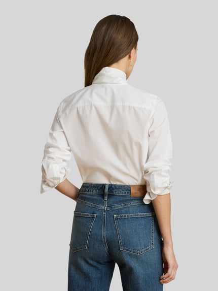 Lauren Ralph Lauren Regular Fit Freizeitbluse aus reiner Baumwolle mit Schluppe Weiss 5