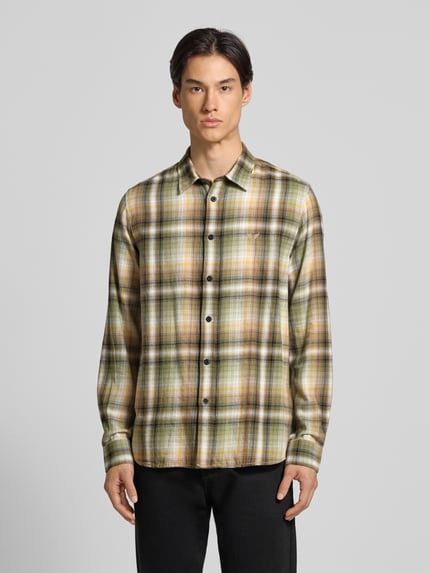 PME Legend Regular Fit Freizeithemd mit Kentkragen und Label-Stitching Oliv 4