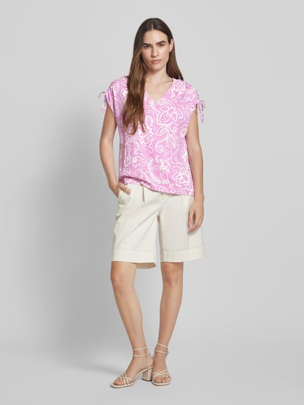 s.Oliver RED LABEL T-Shirt mit V-Ausschnitt Rose 1