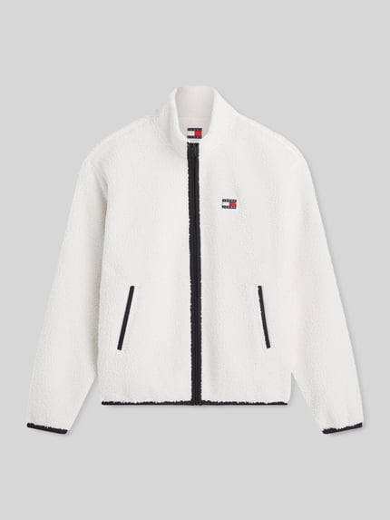 Tommy Jeans Regular Fit Fleecejacke mit Logo-Stitching Offwhite 2