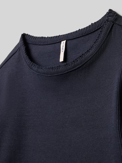 ONLY Slim fit shirt met lange mouwen van katoenmix, model 'TRINNY LIFE' Marineblauw - 2