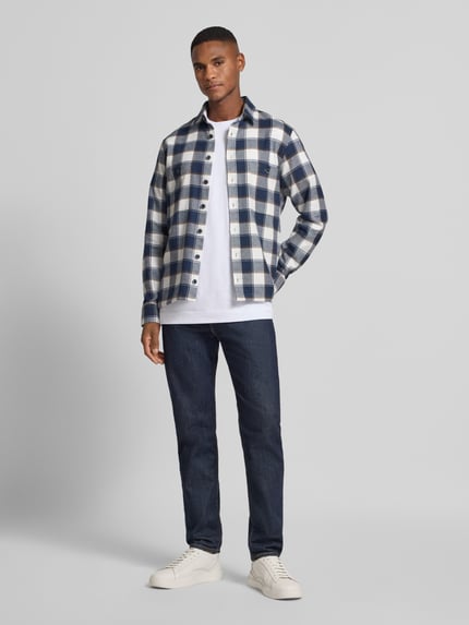 Brax Slim Fit Freizeithemd mit Kentkragen Modell 'KAY' Marine 1