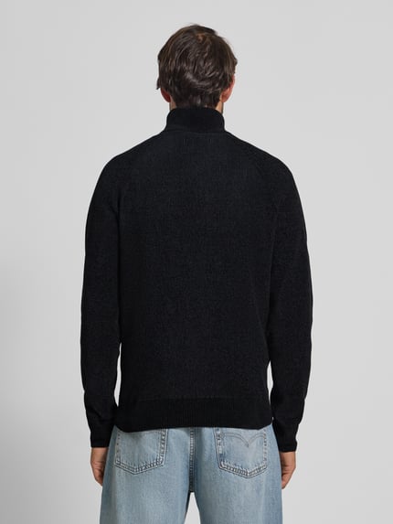 Jake*s Studio Men Strickjacke mit Stehkragen Black 5