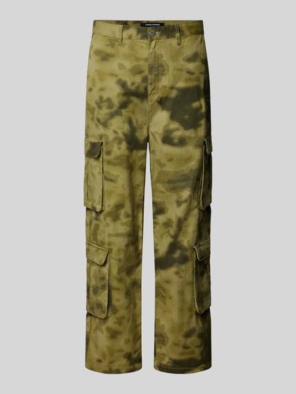 PEGADOR Wide Leg Cargohose mit Gesäßtaschen Modell 'HARMON' Oliv Melange 2