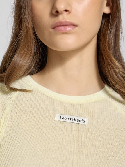 LeGer Strickpullover mit 1/2-Ärmel Modell 'Abby' Hellgelb 3