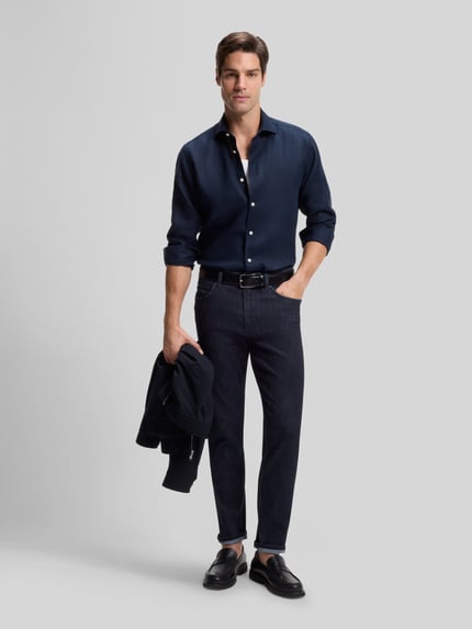 BOSS slim fit jeans van katoenmix model 'P-RE.MAINE' Donkerblauw - 1