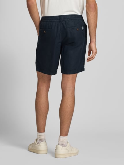 Superdry Szorty lniane o kroju regular fit z tunelem model ‘Merchant’ Ciemnoniebieski 5