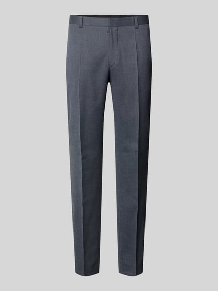 BOSS Regular Fit pantalon met scheerwol model 'Leon' Blauw - 2