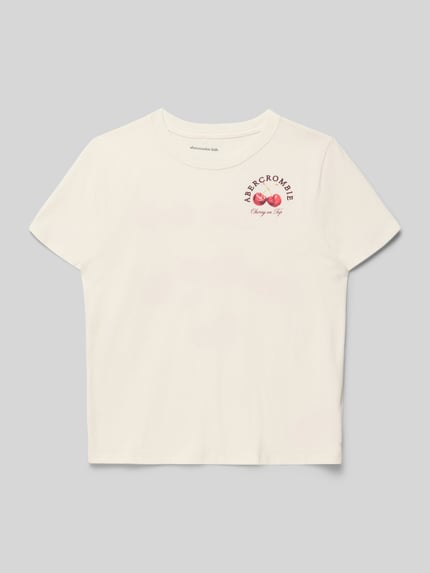 Abercrombie&Fitch relaxed fit T-shirt met gestikt logo Offwhite - 1