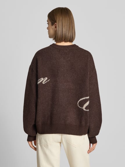 ANOTHER COTTON LAB Pullover mit großem Signature-Schriftzug Schoko 5