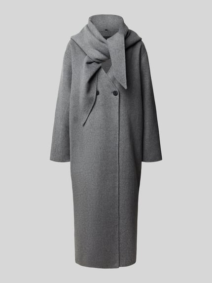 Cph Muse Mantel mit Schalkragen Modell 'WILLA' Mittelgrau Melange 1