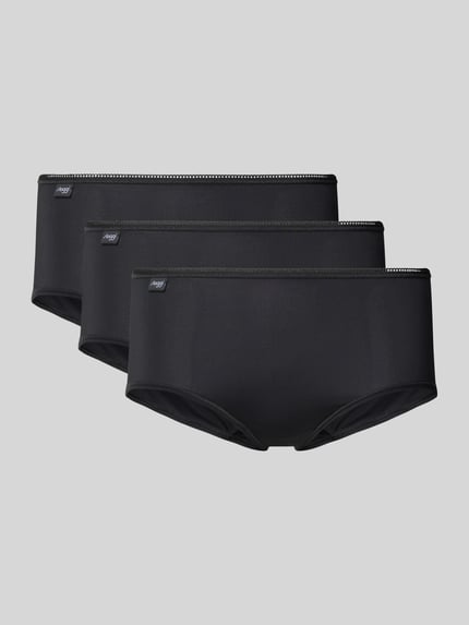 Productfoto, Slip mit Label-Detail im 3er-Pack van Sloggi in zwart, materiaalmix met stretch, nauwsluitende pasvorm, set van 3