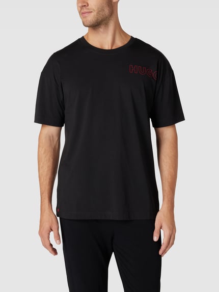 HUGO T-shirt z nadrukiem z logo Model 'Unite' Czarny 4