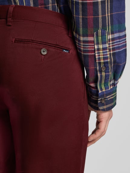 Polo Ralph Lauren Stoffhose mit Gesäßtaschen Dunkelrot 3