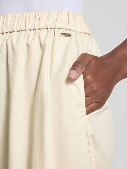 Armani Exchange Wide Leg Stoffhose aus reiner Baumwolle Sand 3