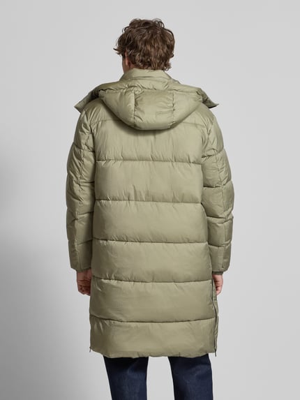 Tommy Jeans Regular fit gewatteerde lange jas met labelstitching, model 'VAIL' Olijfgroen - 5