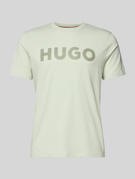 HUGO t-shirt o kroju relaxed fit z czystej bawełny model 'DULIVIO' Miętowy 2