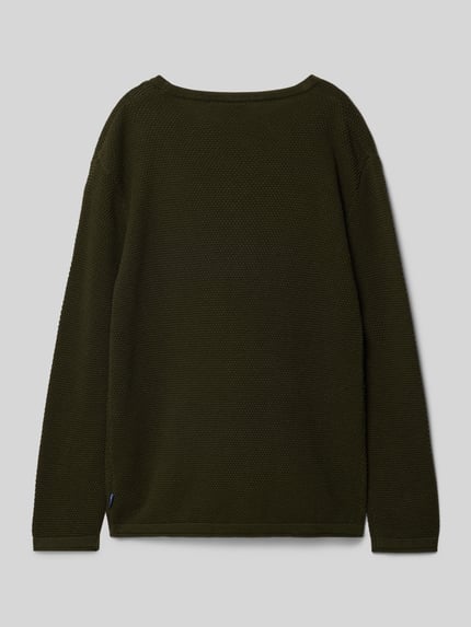 ONLY & SONS Regular Fit Strickpullover aus reiner Baumwolle Modell 'PANTER' Oliv 3
