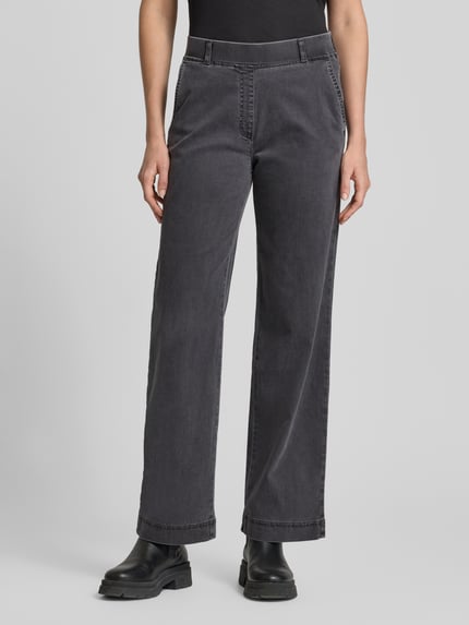 Raphaela By Brax Flared Jeans mit elastischem Bund Modell 'Pam' Anthrazit 4