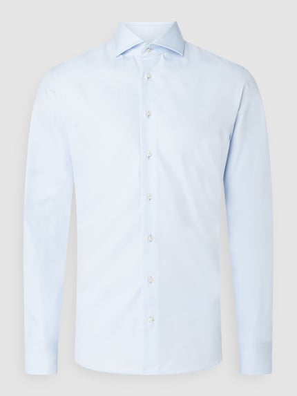 Profuomo Regular Fit Business-Hemd aus Twill Bleu 1