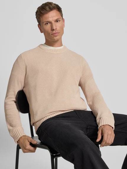ONLY & SONS Regular Fit Strickpullover mit Rundhalsausschnitt Modell 'ETHAN' Beige 3