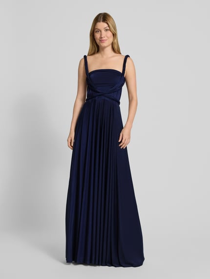 Rose Avenue Avondjurk met V-hals en tailleband Marineblauw - 4