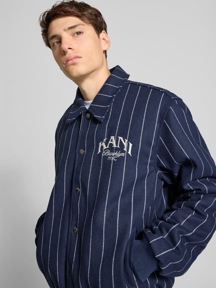 Karl Kani College-Jacke mit Label-Stitching Hellblau 3