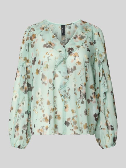 Blouse in all-over look met volants Shop The Look MANNEQUINE
