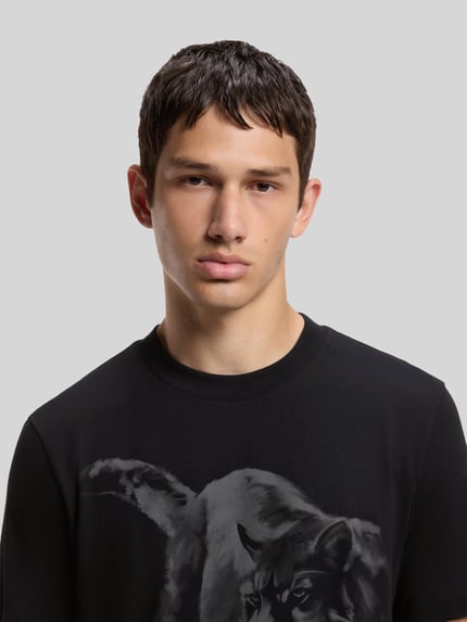 HUGO t-shirt o kroju regular fit z czystej bawełny model 'Daffilo' Czarny 3