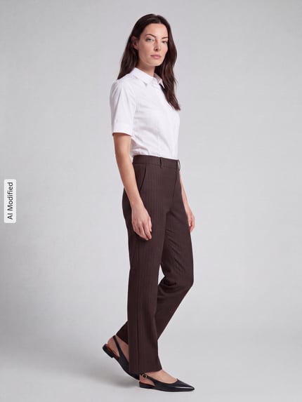 Stehmann Wide Leg Hose mit Gürtelschlaufen Modell 'Fenja' Mittelbraun 1