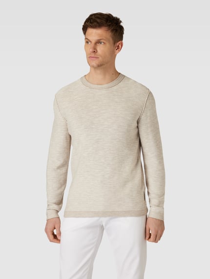 Marc O'Polo Regular Fit Strickpullover aus Baumwoll-Leinen-Mix Offwhite 4