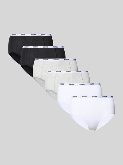 PUMA Slip met labeldetail in een set van 6 stuks Wit - 1