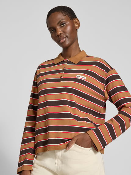 Smith and Soul relaxed fit shirt met lange mouwen van puur katoen met streepmotief Donkerbruin - 3