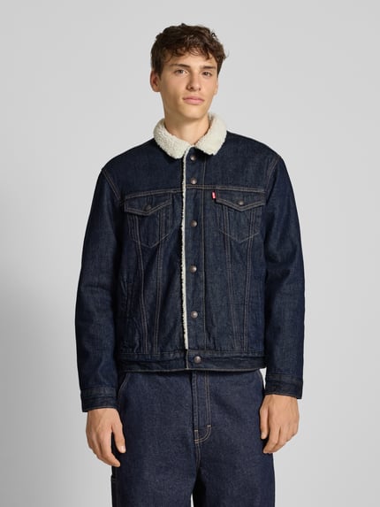 Levi's® Jeansjacke mit Teddyfutter Modell 'GIVE IT A RINSE' Dunkelblau 4