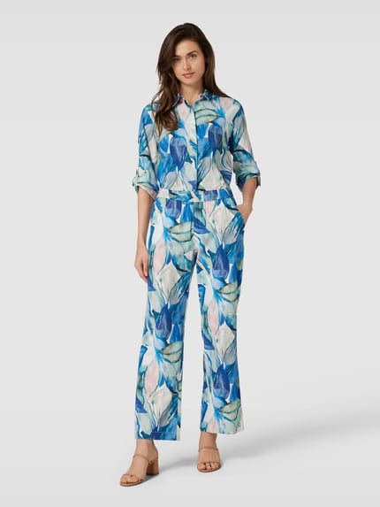 TONI Straight Leg Stoffhose mit Leinen-Anteil Modell 'Summer' Blau 1