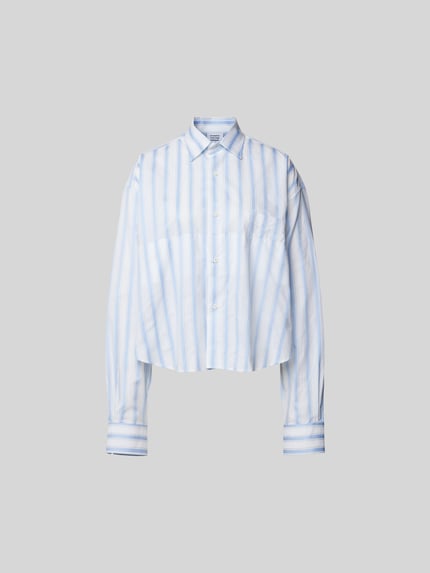 VETEMENTS Kort blouse met borstzak Lichtblauw - 2