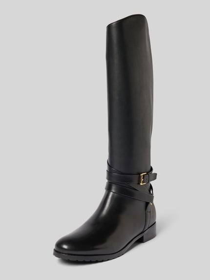 Lauren Ralph Lauren Leren laarzen met doornsluiting, model 'COLLINS' Zwart - 1