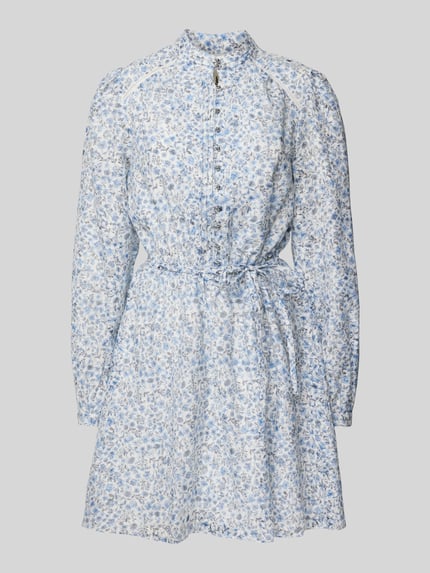 GUESS Knielanges Kleid mit Knopfleiste Modell 'ADLAIDE' Hellblau 2