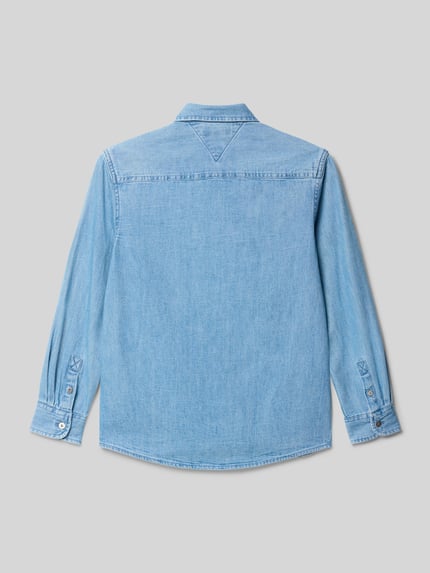 Tommy Hilfiger Teens Koszula jeansowa o kroju regular fit z czystej bawełny Niebieski 3