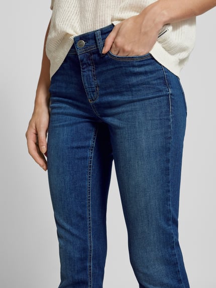 CAMBIO Straight fit jeans in used-look, model 'Parla' Blauw - 3
