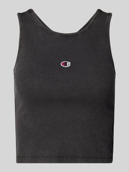 Champion Fitted Fit Crop Top mit Label-Stitching Black 2