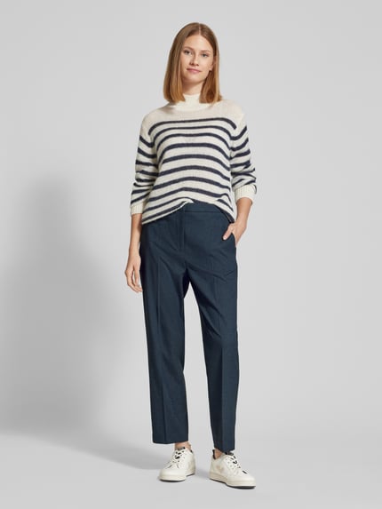 Tommy Hilfiger Slim Fit Stoffhose mit Bügelfalten Dunkelblau 1