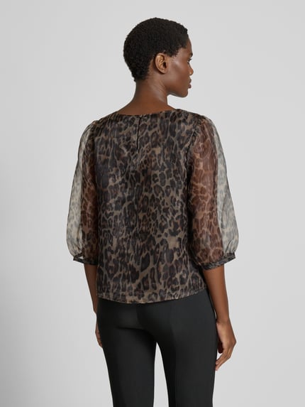Christian Berg Woman Selection Regular fit blouse van viscose met 3/4-mouwen Beige - 5