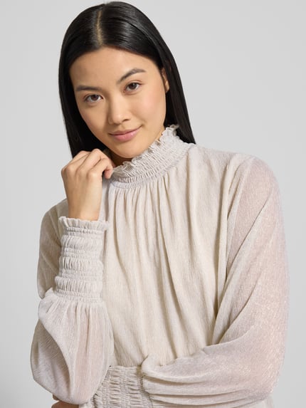 MOS MOSH Blusenshirt mit Stehkragen Modell 'Ximena' Beige 3