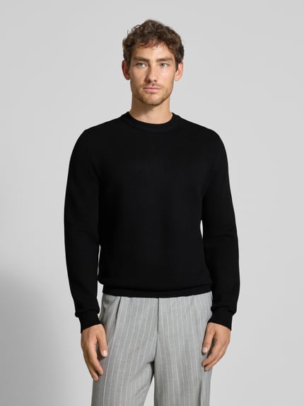 Casual Friday Strickpullover mit Rundhalsausschnitt Modell 'THEO' Black 4