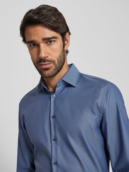 Jake*s Slim Fit Businesshemd mit extra langem Arm Marine 3
