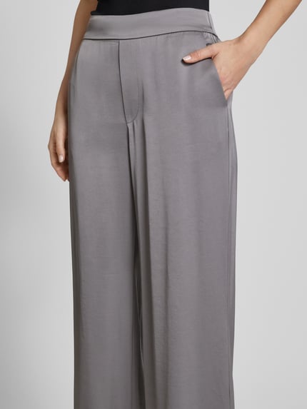 mbyM Broek van viscosemix met elastische band, model 'Asakine' Middengrijs - 3