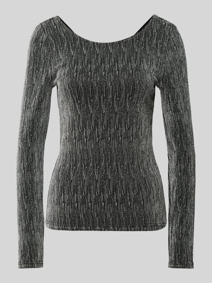 Selected Longsleeve mit Effektgarn Modell 'ANITA' Black 2