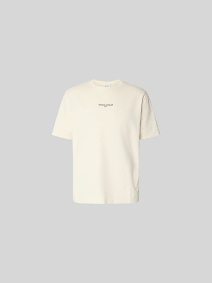 Produktfoto, Regular Fit T-Shirt aus Baumwolle von MAISON KITSUNÉ, krój regular fit, bawełna, okrągły dekolt, krótkie rękawy, label-stitching