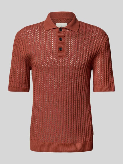 JACK & JONES Premium Poloshirt mit Strukturmuster Modell 'JOEL' Rostrot 2